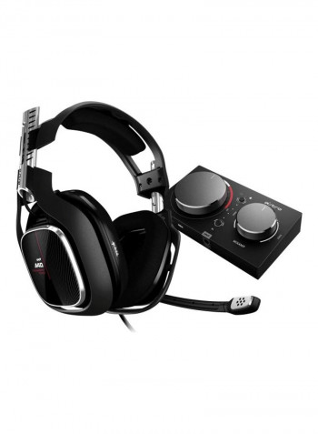 A40TR Wired Over Ear Headset With MixAmp Black