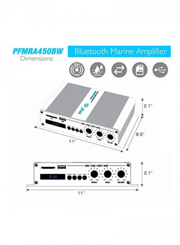 4-Channel Home Marine Amplifier PFMRA450BW White/Black