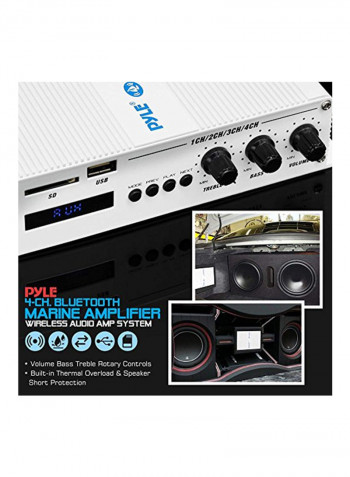 4-Channel Home Marine Amplifier PFMRA450BW White/Black