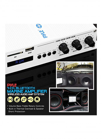 4-Channel Home Marine Amplifier PFMRA450BW White/Black