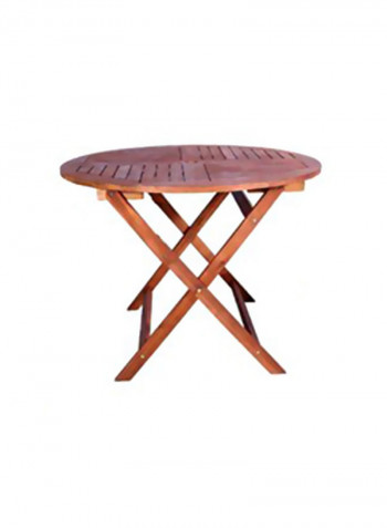 5-Piece Acacia Wood Chairs Table Round Bistro Dining Set Brown Table Size: 75x100cm,Chair Size: 89x52x47cmcm