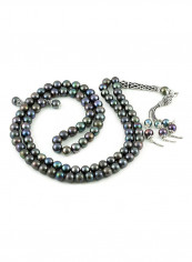 Black Pearl Prayer Beads (99 Beads) with Sterling Silver components