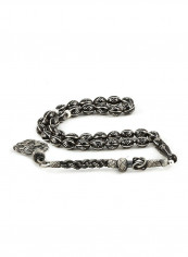 Jet Stone (Black Amber) Prayer Beads  with Sterling Silver Components