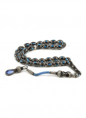 Jet Stone (Black Amber) Prayer Beads with Sterling Silver Components