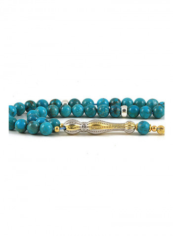 Turquoise Prayer Beads With Sterling Silver Components