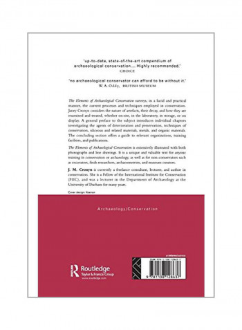 Elements Of Archaeological Conservation Hardcover