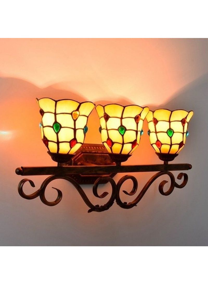 YWX Light Retro Glass Three-Heads Wall Lamp Multicolour 65*29*22centimeter