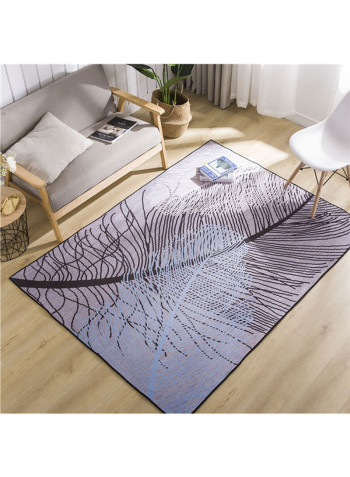 Feather Pattern Floor Mat Multicolour 190x190centimeter
