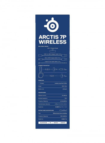 Arctis 7P Wireless Headset White/Black/Blue