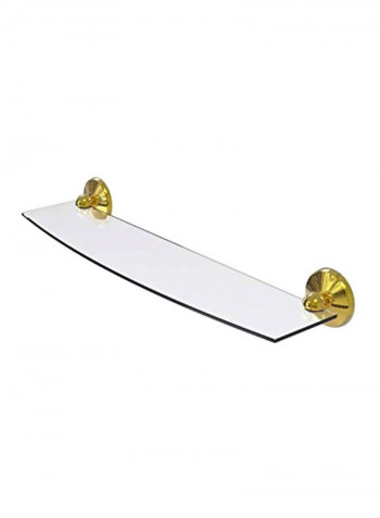 Polished Brass Glass Shelf Clear/Gold 24inch
