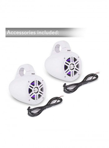 Dual Waterproof Marine Wakeboard Tower Speakers PLMRLEWB46W White/Blue/Black
