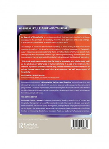 In Search Of Hospitality: Theoretical Perspective And Debates Hardcover