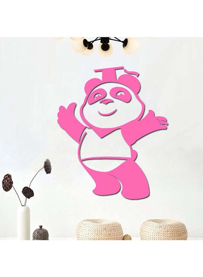Likable Panda Design Acrylic Wall Sticker Pink 60x90cm
