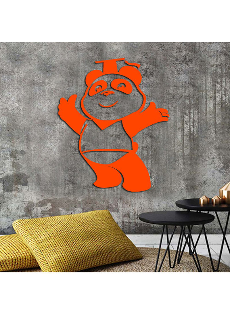 Likable Panda Design Acrylic Sticker Wall Art Orange 60x90cm