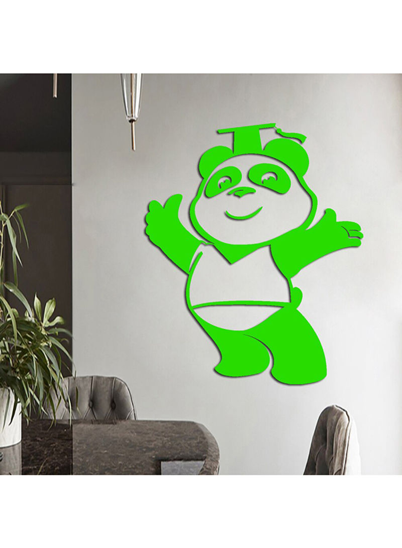 Panda Acrylic Wall Art Green 60x90cm