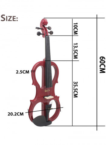 Wood Maple Electric Violin Fiddle with Ebony Fittings Cable and Headphone Case