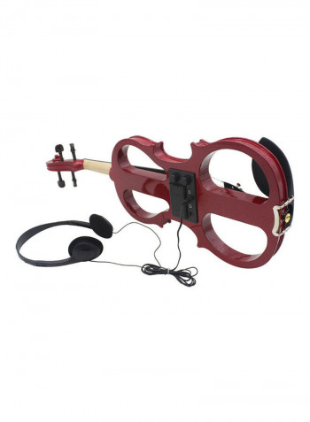 Wood Maple Electric Violin Fiddle with Ebony Fittings Cable and Headphone Case