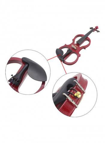 Wood Maple Electric Violin Fiddle with Ebony Fittings Cable and Headphone Case