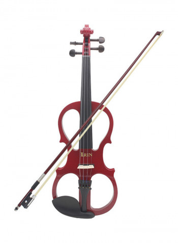 Wood Maple Electric Violin Fiddle with Ebony Fittings Cable and Headphone Case