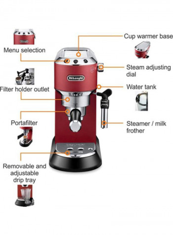 Espresso & Coffee Maker 1.1L 1350W 1.1 l 1350 W EC 685.R Red/Silver/Black