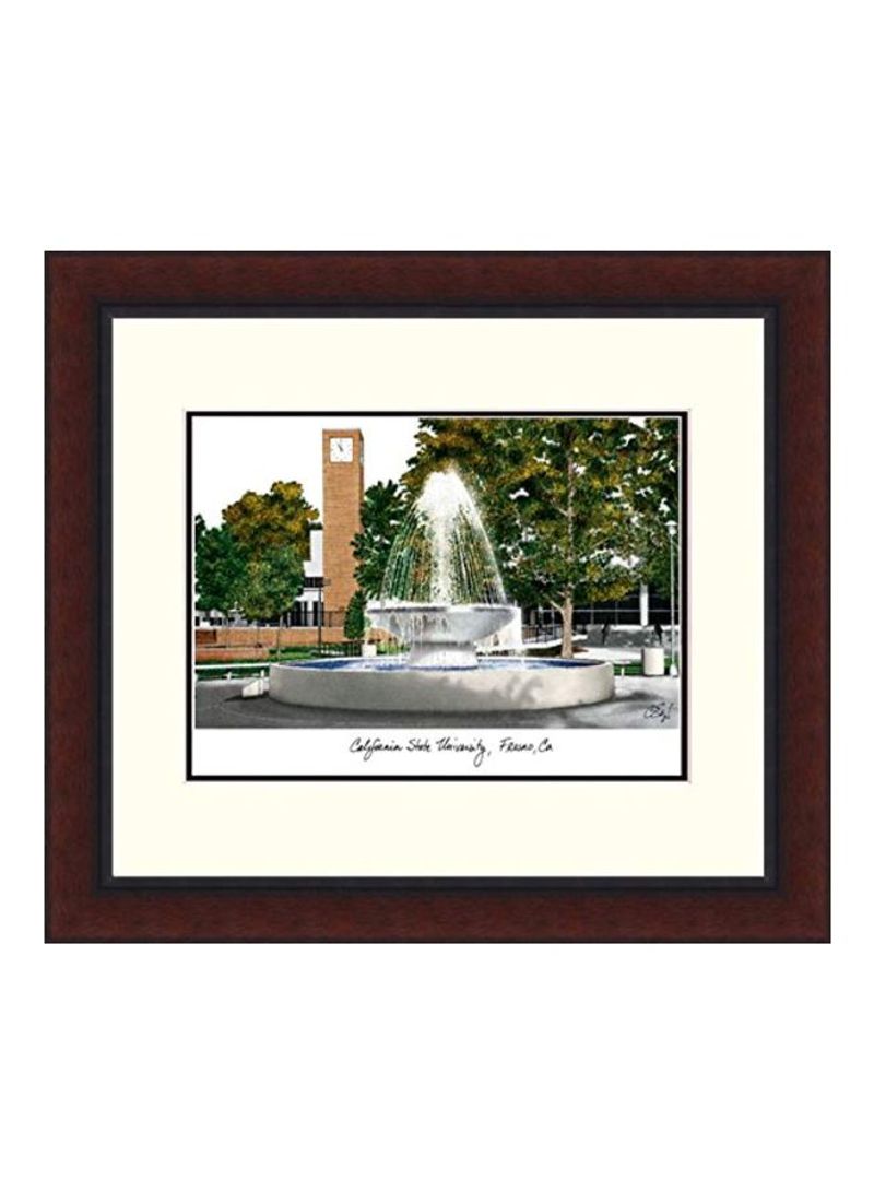 California State Fresno Legacy Alumnus Lithographic Photo With Frame Brown/Black 18x16inch