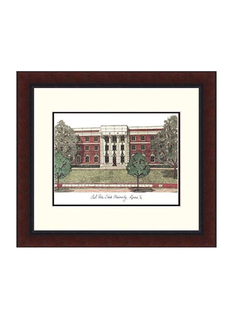 Sul Ross State University Legacy Alumnus Framed Lithographic Print Brown/Green/White 18x16inch