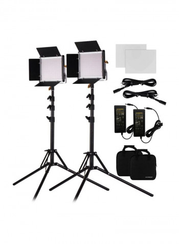 2-Piece LED Video Light Kit 9.1x7.9inch Black/White