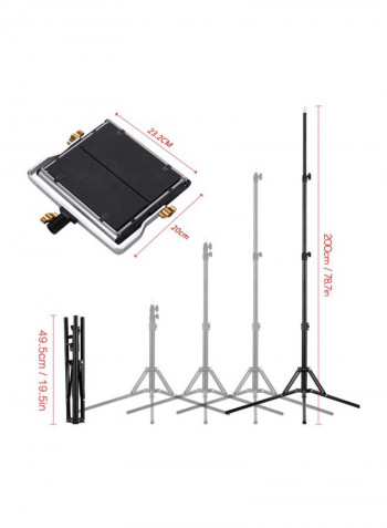 2-Piece LED Video Light Kit 9.1x7.9inch Black/White