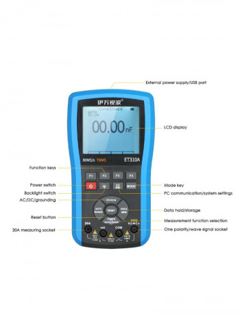 2-in-1 Multi-Functional Handheld Digital Storage Oscilloscope Blue/Black 21centimeter