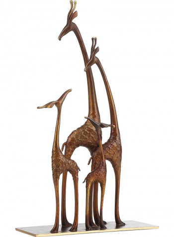 Family Giraffe Sculpture Brown