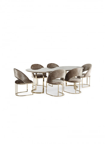 Cyprus Dining Chair Brown/Gold 88x50x59cm