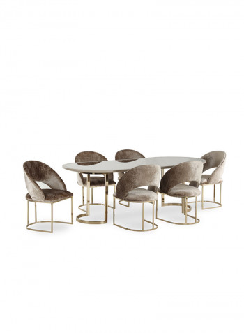 Cyprus Dining Chair Brown/Gold 88x50x59cm