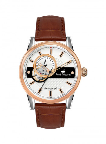 Men's Orion Leather Analog Automatic Wrist Watch R4-70101RM3