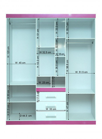 Havana Star Wardrobe With Mirror Grey