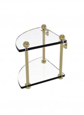Two Tier Corner Glass Shelf Unlacquered Brass reviews Two Tier Corner Glass Shelf Unlacquered Brass