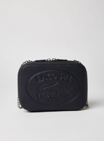 Logo Leather Crossbody Bag Marine Blue