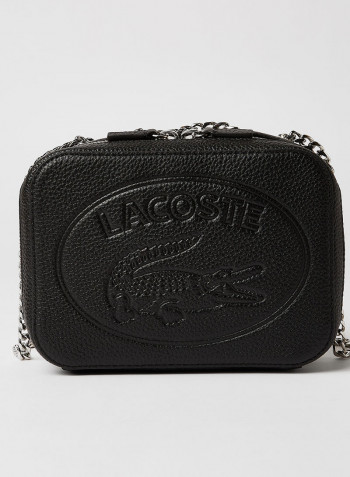 Logo Leather Crossbody Bag Noir