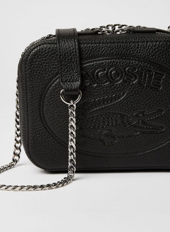 Logo Leather Crossbody Bag Noir