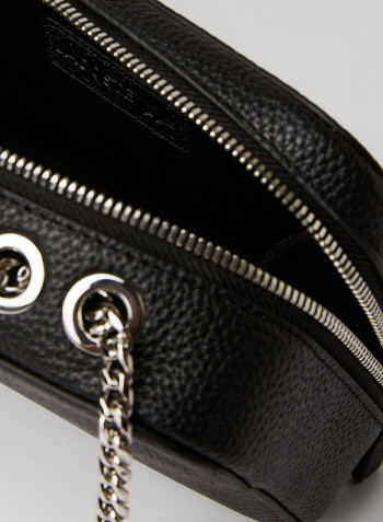 Logo Leather Crossbody Bag Noir