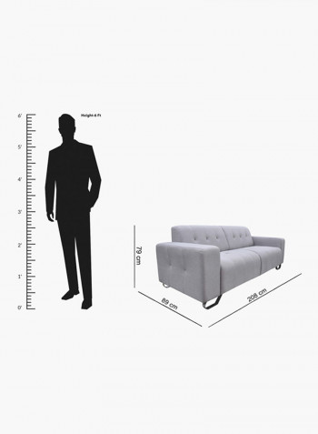 Tufted 3-Seater Sofa Grey
