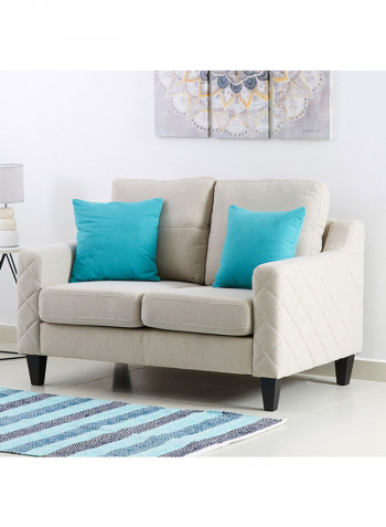 Two Seater Sky Sofa With Scatter Cushion Beige/Blue