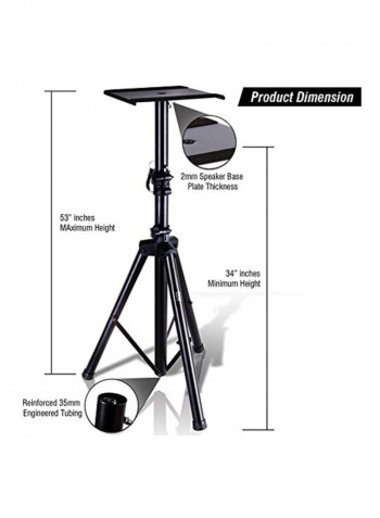 Dual Studio Monitor Speaker Stand Mount Kit B076X9C7H1 Black