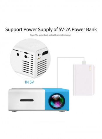 Portable LED Projector - 800 Lumens OS3936BL-AU Blue/White