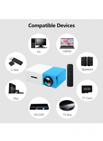 Portable LED Projector - 800 Lumens OS3936BL-AU Blue/White