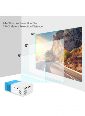 Portable LED Projector - 800 Lumens OS3936BL-AU Blue/White