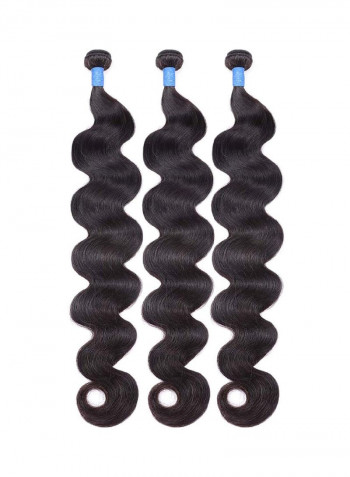 3-Piece Brazilian Weave Hair Extension أسود طبيعي