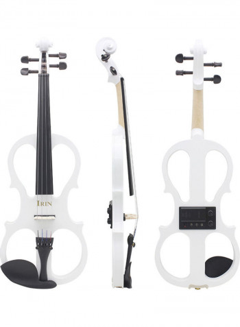 Wood Maple Electric Violin with Ebony Fittings Cable and Headphone Case