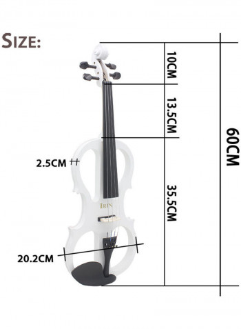 Wood Maple Electric Violin with Ebony Fittings Cable and Headphone Case
