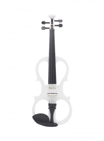 Wood Maple Electric Violin with Ebony Fittings Cable and Headphone Case