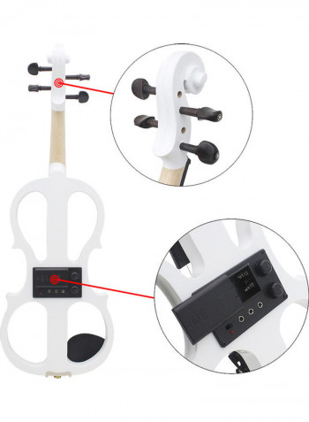 Wood Maple Electric Violin with Ebony Fittings Cable and Headphone Case